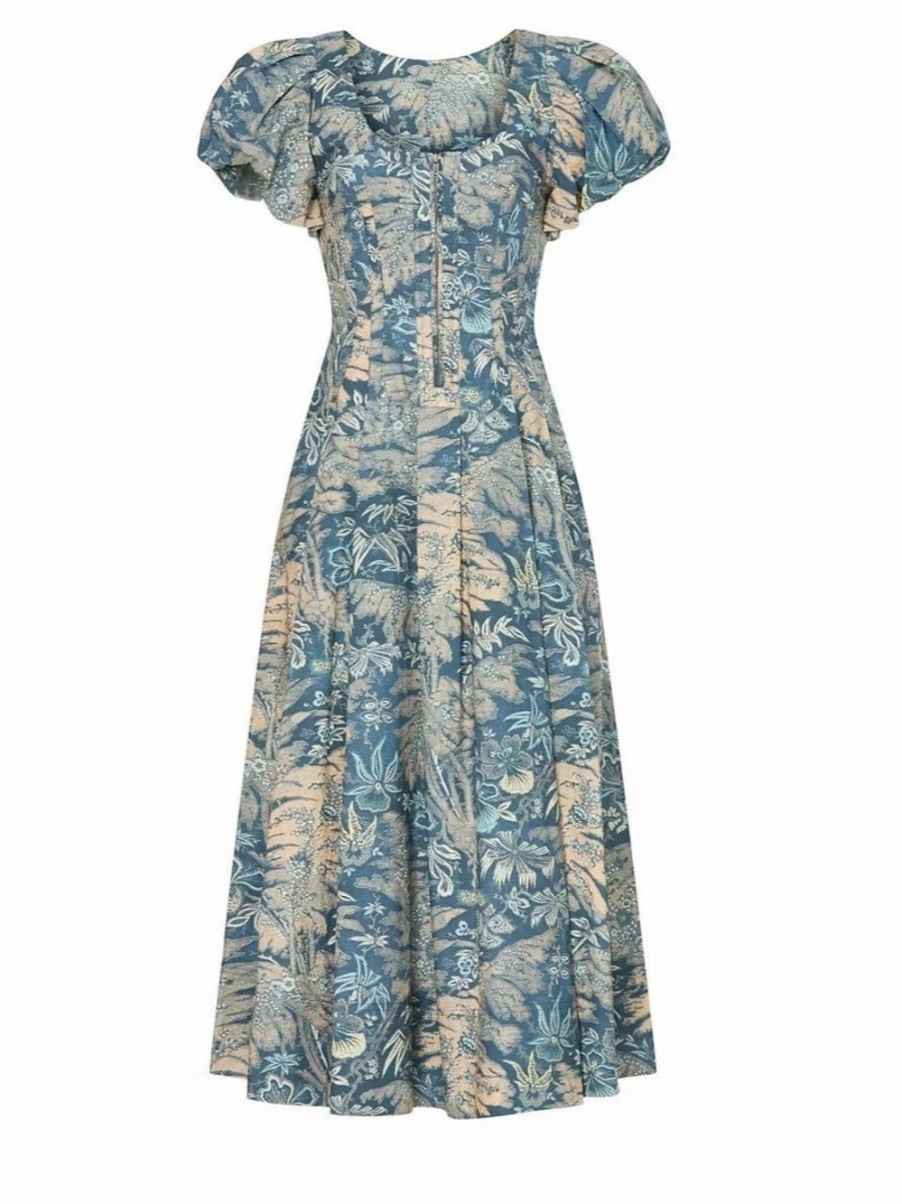 Ulla Johnson Floral Midi Dress in Blue & Pink Like New